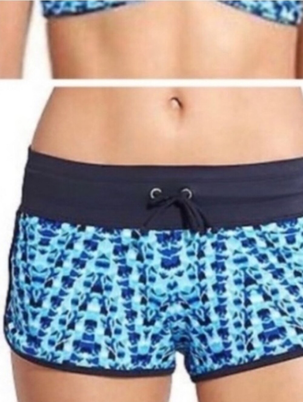 ATHLETE BLUE TIE DYE SWIM WATER SHORTS BUILT IN MESH PANTY Size M